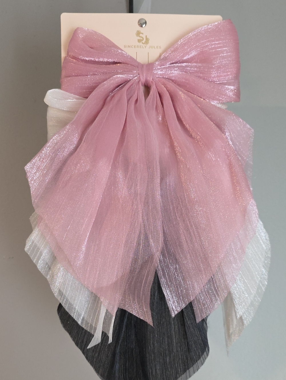 Sincerly Jules Shimmery Bow Hair Clip Set of 3